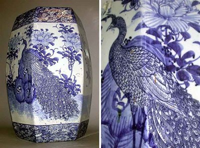 Lot 458 - Chinese Blue and White Porcelain Garden Seat...