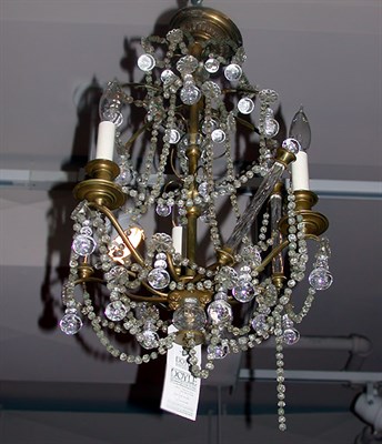 Lot 602 - Louis XV Style Gilt-Bronze and Cut Glass Three-...