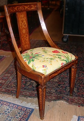 Lot 449 - Dutch Neoclassical Inlaid Mahogany Side Chair