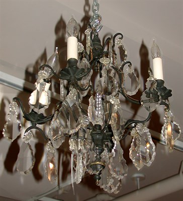 Lot 603 - Louis XV Gilt-Bronze Cut Glass Three-Light...
