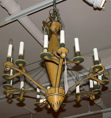 Lot 605 - French Tole Chandelier