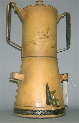 Lot 447 - French Tole Samovar Of cylindrical tapering...