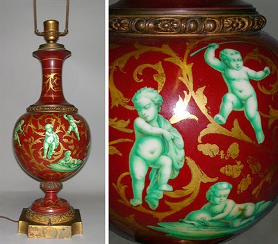 Lot 162 - French Gilt-Metal Mounted Porcelain Lamp