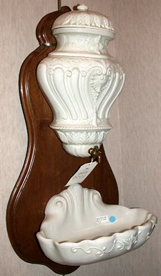 Lot 450 - Continental Rococo Style Glazed Pottery Lavabo...
