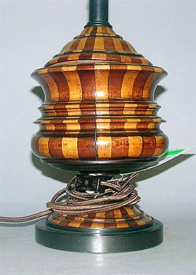 Lot 702 - Victorian Wood Carved Urn Mounted as a lamp....