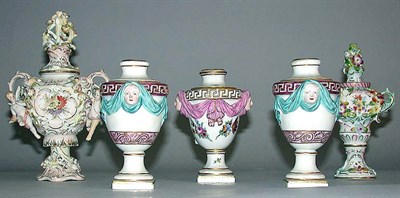 Lot 564 - Group of Five Continental Porcelain Urns...