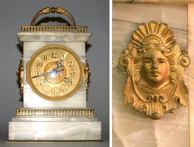 Lot 589 - Classical Style Gilt-Metal Mounted Onyx Mantel...