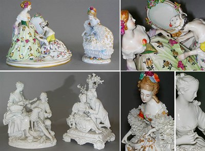 Lot 563 - Group of Four German Porcelain Figural Groups...