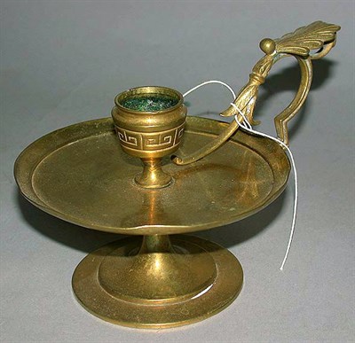 Lot 417 - French Brass Chamber Candlestick Height 3 1/2...