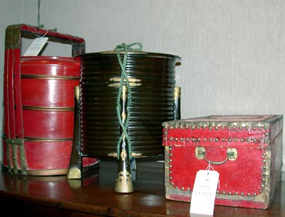 Lot 462 - Two Japanese Brass Mounted Lacquered Food...
