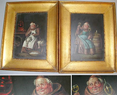 Lot 623 - Pair of German Slate Plaques Each painted with...