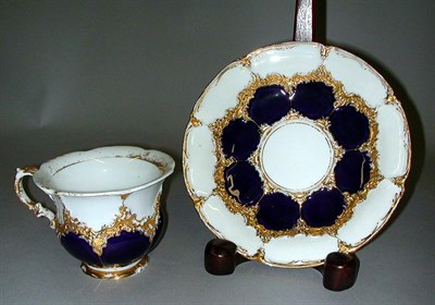 Lot 910 - Meissen Gilt Decorated Porcelain Cup and Saucer