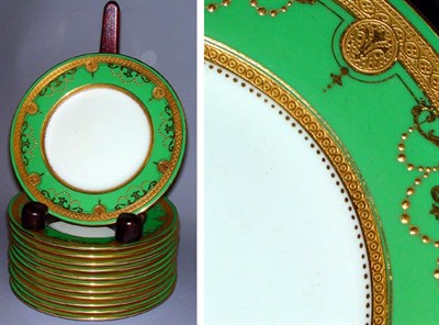 Lot 912 - Set of Twelve Mintons Gilt Decorated Porcelain...