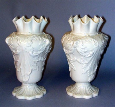 Lot 917 - Pair of Belleek Porcelain Vases