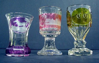 Lot 918 - Group of Three Bohemian Cut Glass Glasses