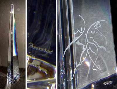 Lot 919 - Baccarat Colorless Etched Glass Obelisk