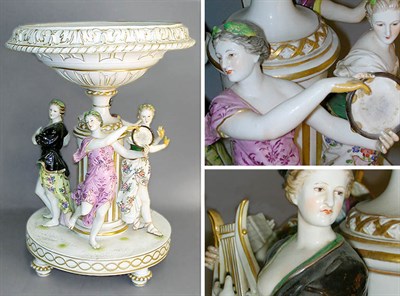 Lot 565 - German Porcelain Figural Compote Fashioned as...