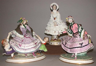 Lot 557 - Group of Three Continental Porcelain Figural...