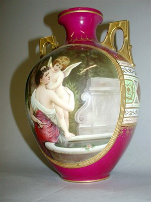 Lot 346 - Royal Rudolstadt Porcelain Two-Handled Vase Of...