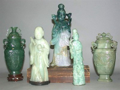 Lot 511 - Group of Five Chinese Nephrite Jade Carvings...