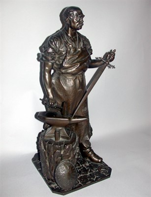 Lot 629 - Bronze Figure of a Blacksmith With an anvil...