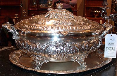 Lot 482 - Rococo Style Continental Silver Covered Tureen...