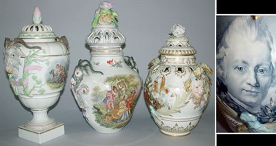 Lot 241 - KPM Porcelain Covered Urn Together with a...