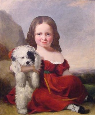 Lot 30 - Attributed to Thomas Sully GIRL IN RED DRESS...