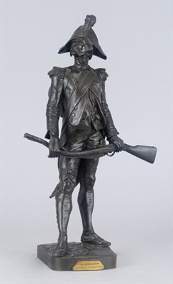 Lot 3566 - Bronze Figure of a Soldier E. Drouot Height 15...
