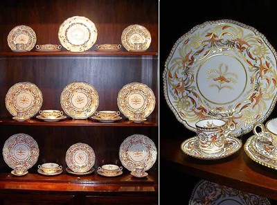 Lot 374 - Spode Orange and Gilt Decorated Porcelain...