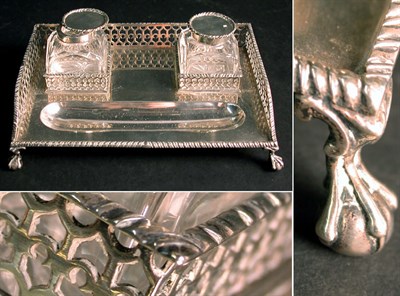 Lot 428 - English Silver Inkstand Approximately 9 ounces,...