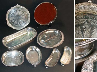 Lot 439 - Group of Eight Silver Plated Trays and Serving...