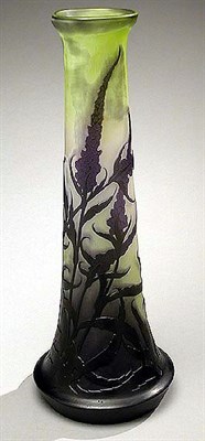 Lot 365 - Galle Cameo Glass Vase Of tapering waisted...