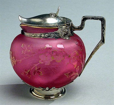 Lot 369 - Silver Mounted Daum Nancy Cameo Glass Pitcher...