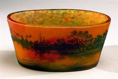 Lot 368 - Daum Nancy Cameo Glass Bowl Of short oval form...