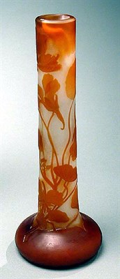 Lot 367 - Galle Cameo Glass Vase Of cylindrical form...