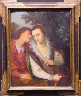 Lot 111 - Flemish School 17th Century COURTING COUPLE...