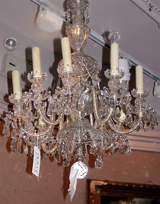 Lot 388A - George III Style Cut Glass Ten-Light Chandelier