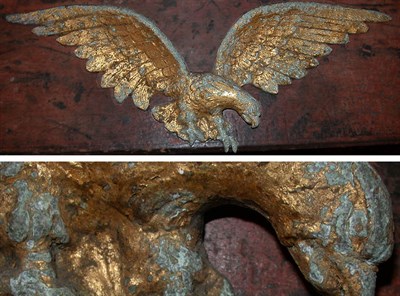 Lot 188 - Gilt-Metal Eagle With outstretched wings....