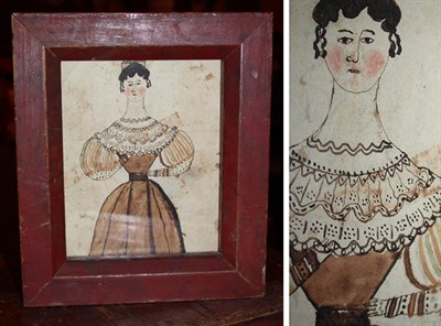 Lot 296 - Pennsylvania School 19th century WOMAN IN A...