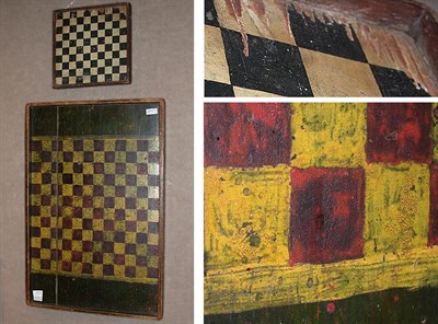Lot 107 - Two Painted Wood Game Boards Late 19th/early...