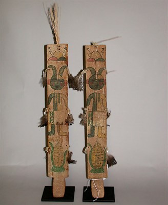 Lot 106 - Pair of Hopi Painted Wood Dance Wands Each...