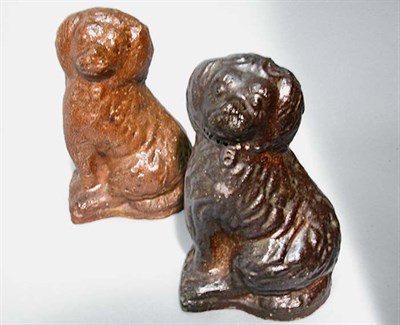 Lot 259 - Two Glazed Stoneware Dogs 19th Century In...