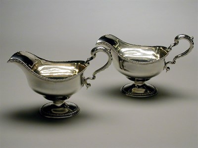 Lot 528 - Pair of George II Silver Sauceboats Maker's...