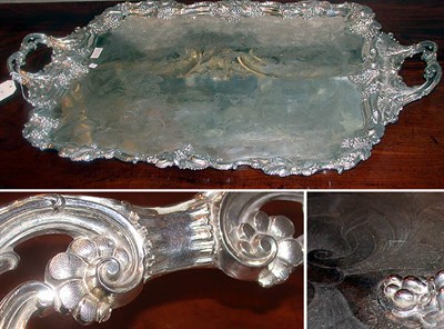 Lot 535 - Victorian Style Silver Plated Two-Handled Tray...