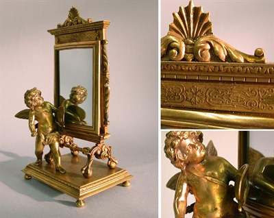 Lot 487 - Empire Style Bronze Desk Mirror