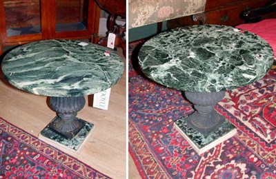 Lot 395 - Pair of Neoclassical Style Marble Top Cast...