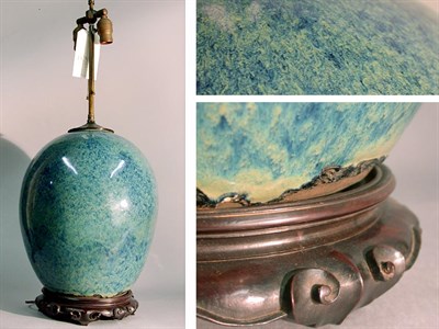 Lot 467 - Glazed Pottery Lamp