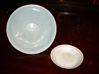 Lot 329 - Chinese Engraved Qingpai Porcelain Bowl and a...