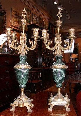 Lot 376 - Pair of Louis XVI Style Gilt-Metal and Marble...